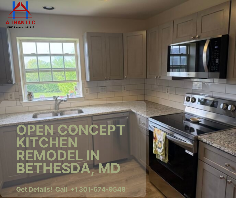 open concept kitchen remodel in Bethesda, MD