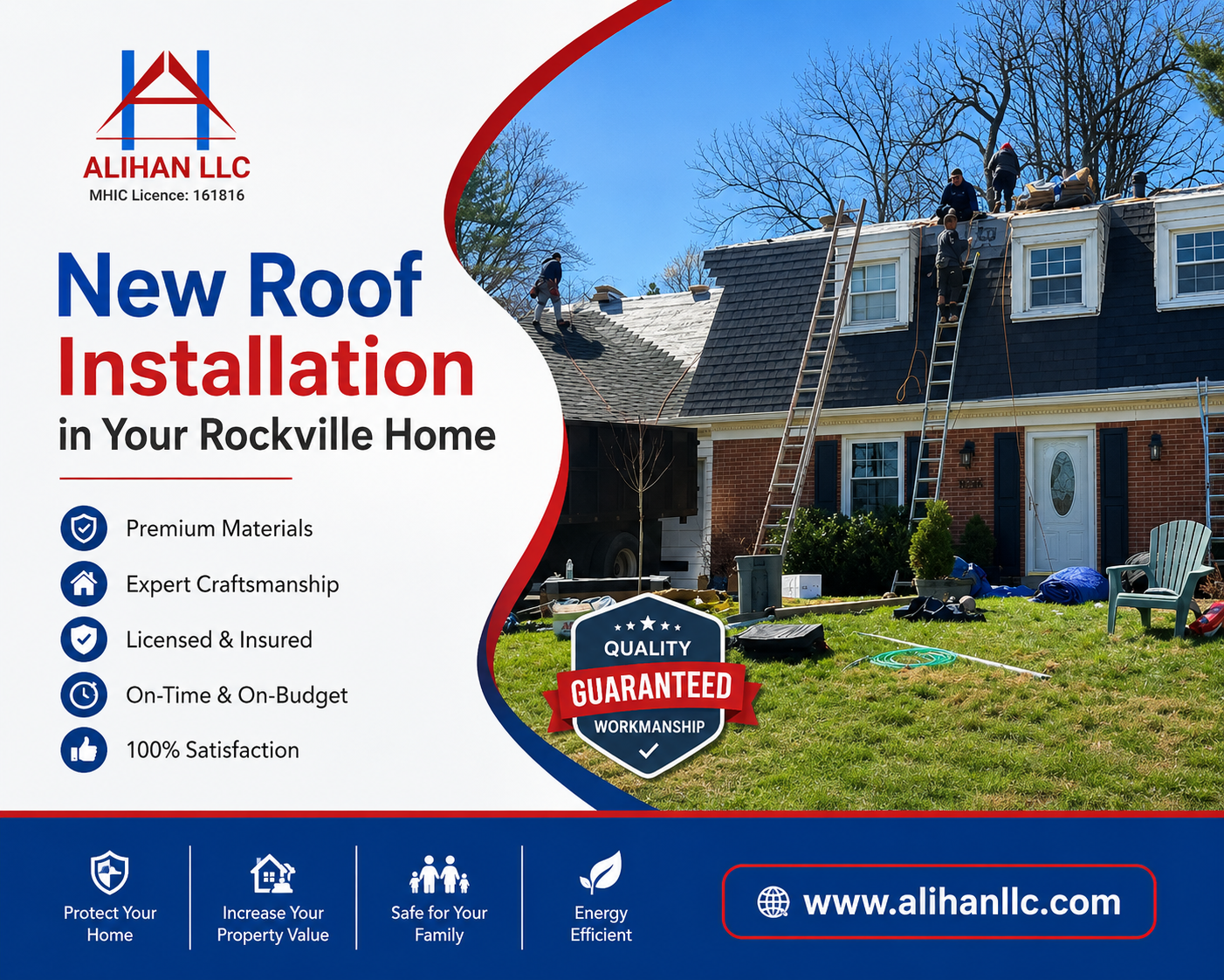 New Roof Installation in Rockville