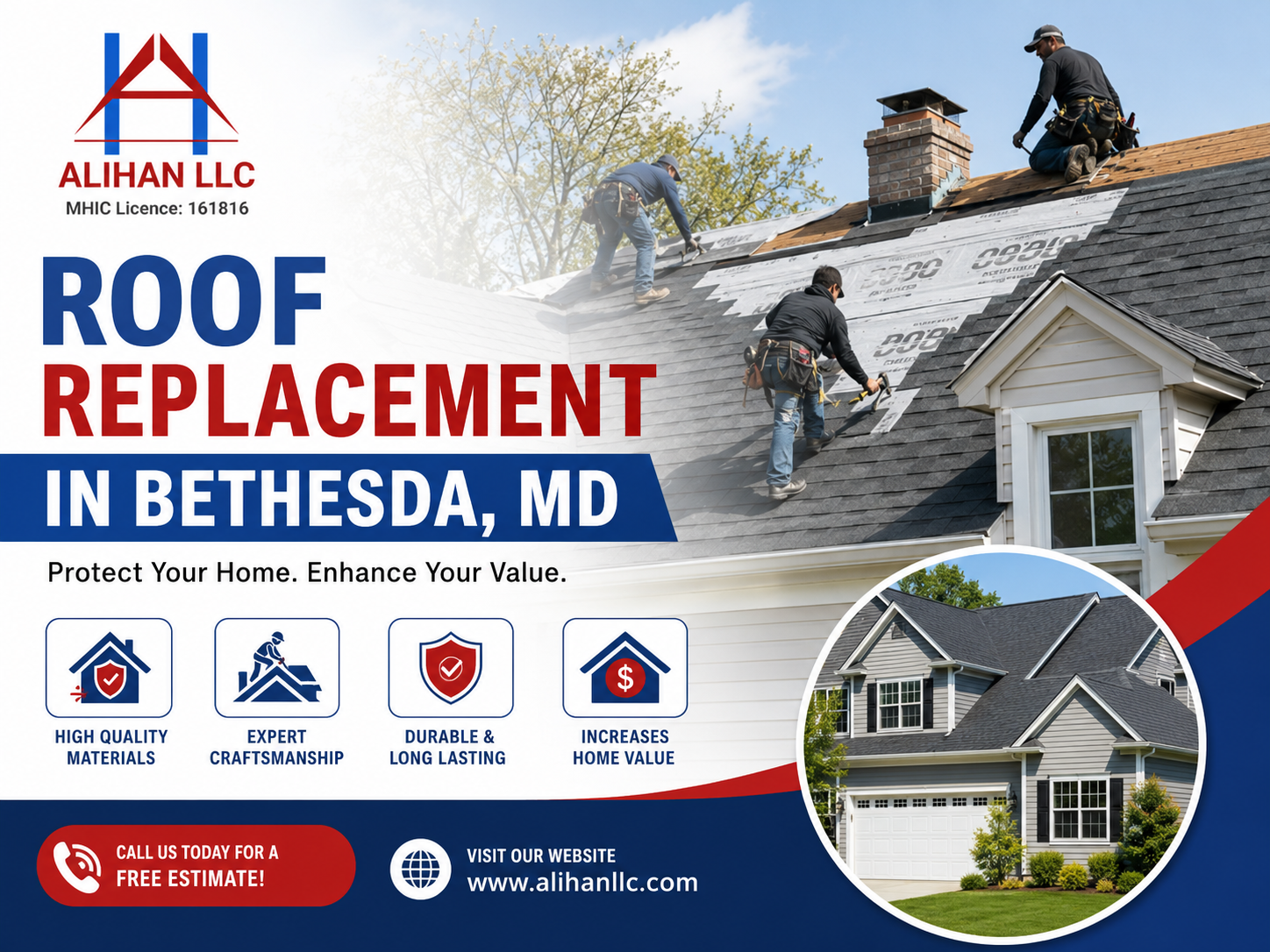 Roof replacement in Bethesda, MD
